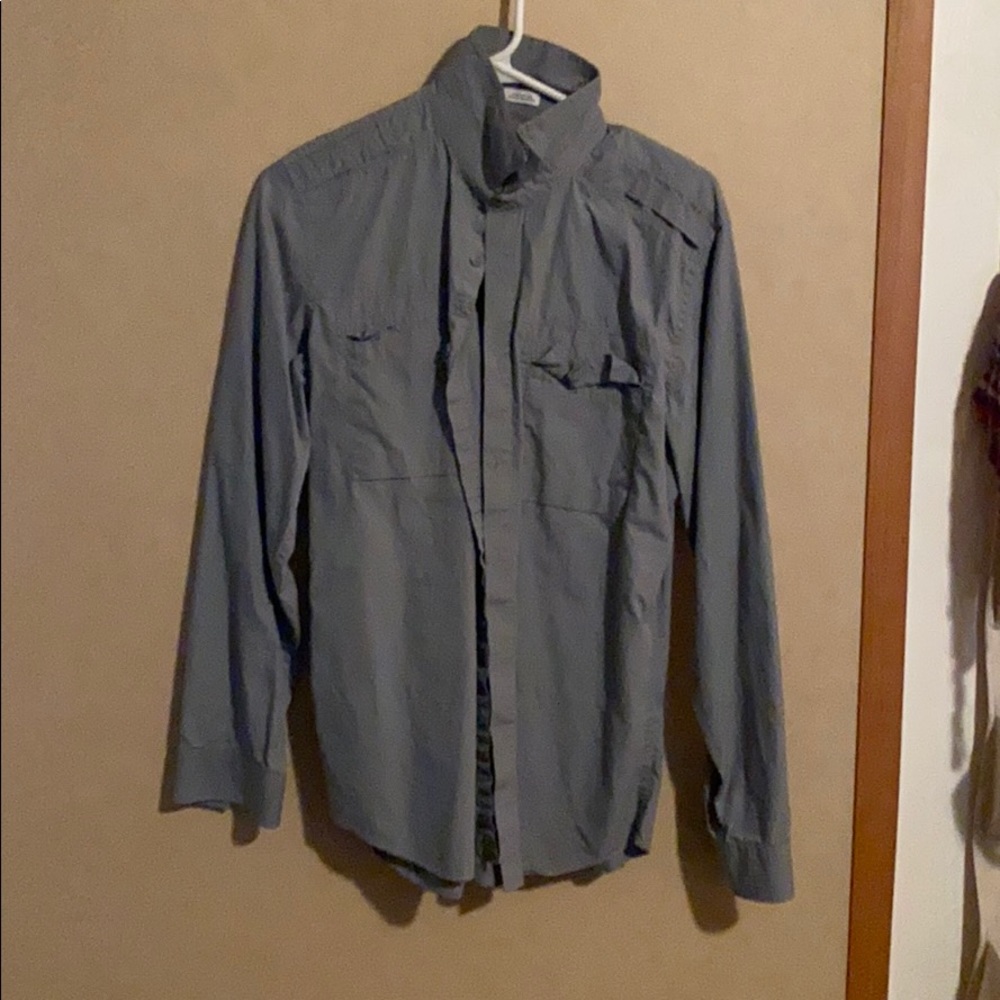 Grey long sleeve button down